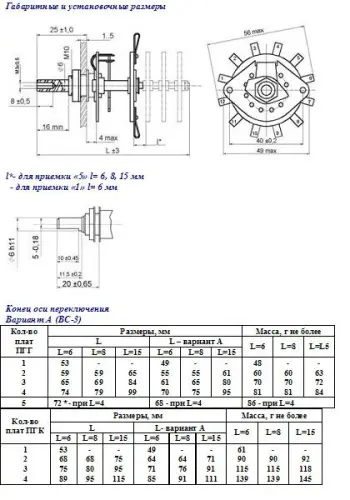 ПГК-7П1Н-К переключатель галетный фото 4