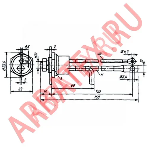 Т25-12 тиристор фото 2 Т25-12 тиристор фото 2